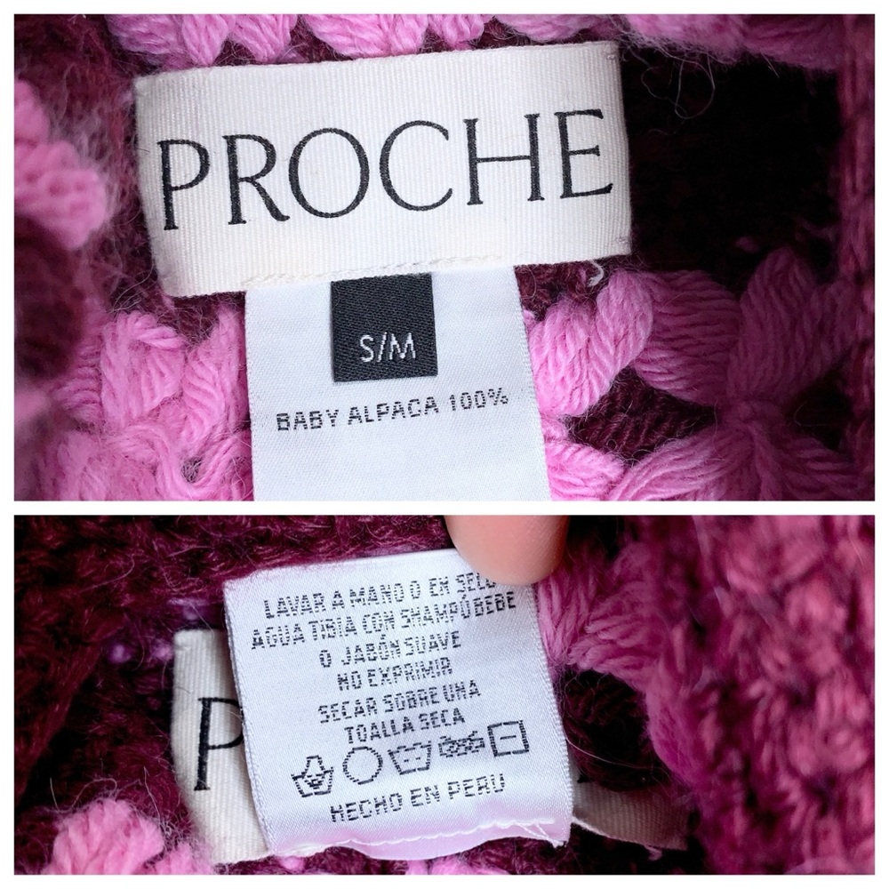 PROCHE Studios Bastidor Baby Alpaca Crochet Cardigan (Sz S/M) Reversible Cropped - Picture 16 of 16